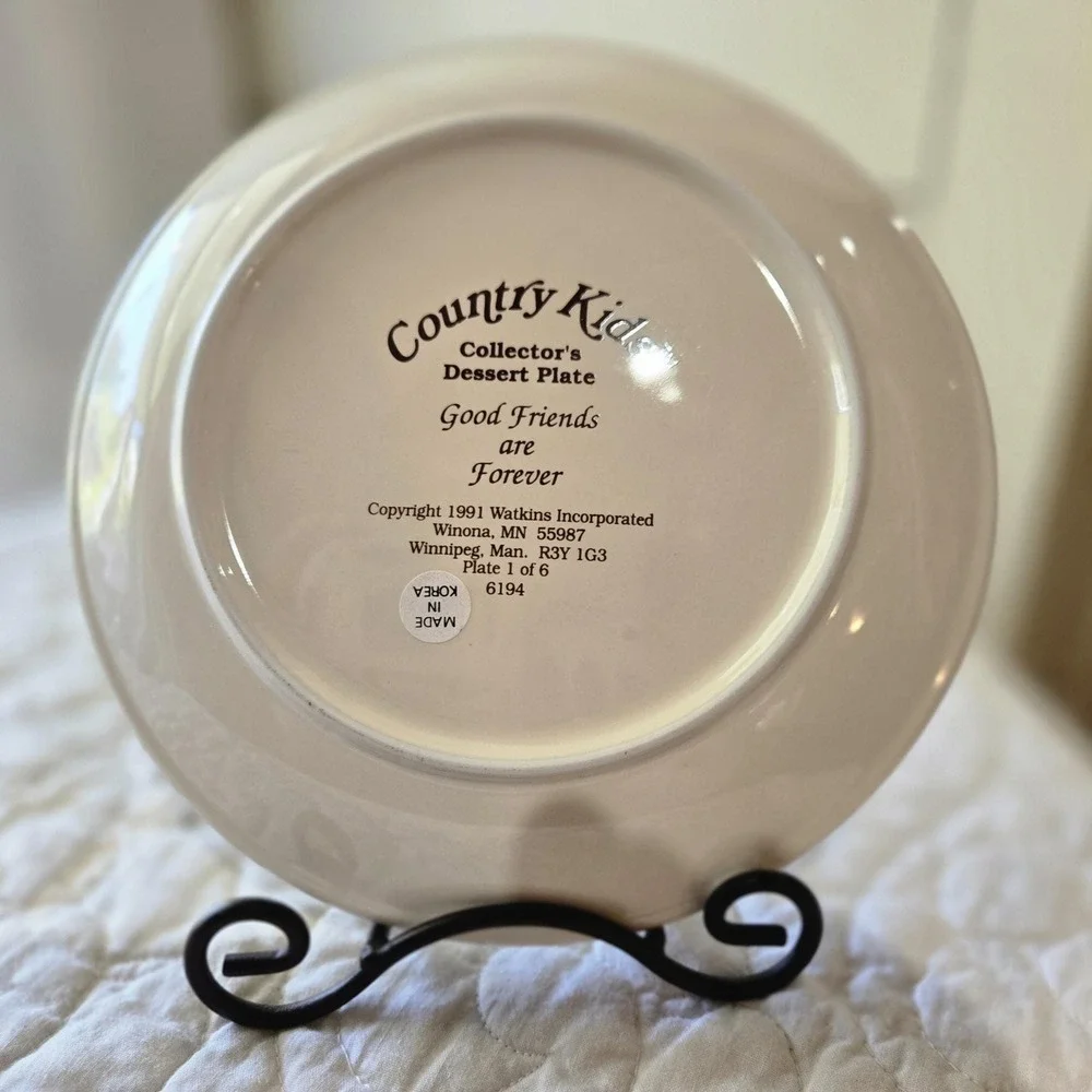Vintage Watkins Country Kids Collectors Dessert Plates - set‎ of 5